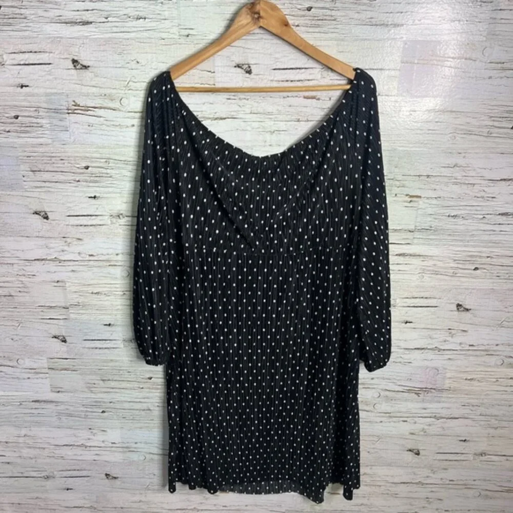 ASOS Designs Women Plus Polka Dot black white tye up Short Sleeve size 20 - Picture 8 of 8